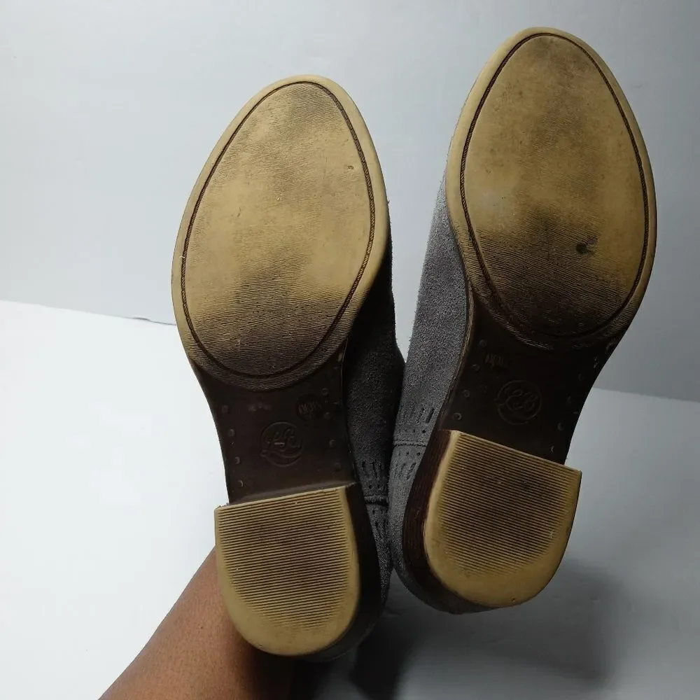 Lucky Brand Bustina Gray Leather Booties